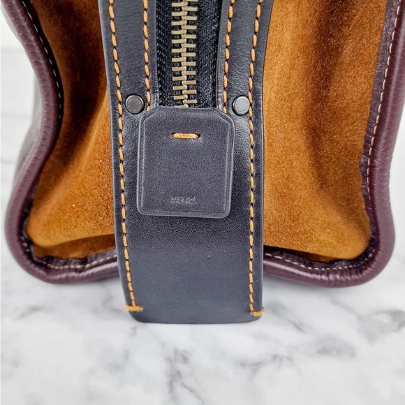 Coach Oxblood Brown Pebbled Leather with Suede Rouge 30 - Picture 6 of 14